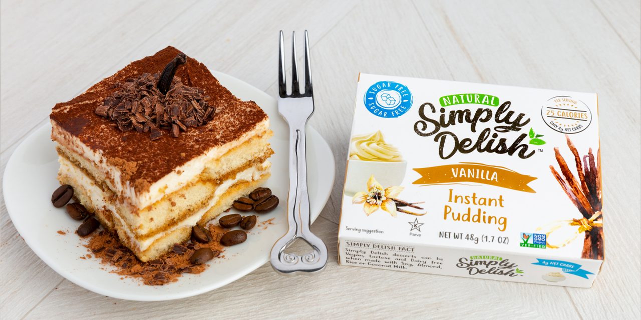 Sugar Free Vegan Tiramisu using Simply Delish Vanilla Pudding