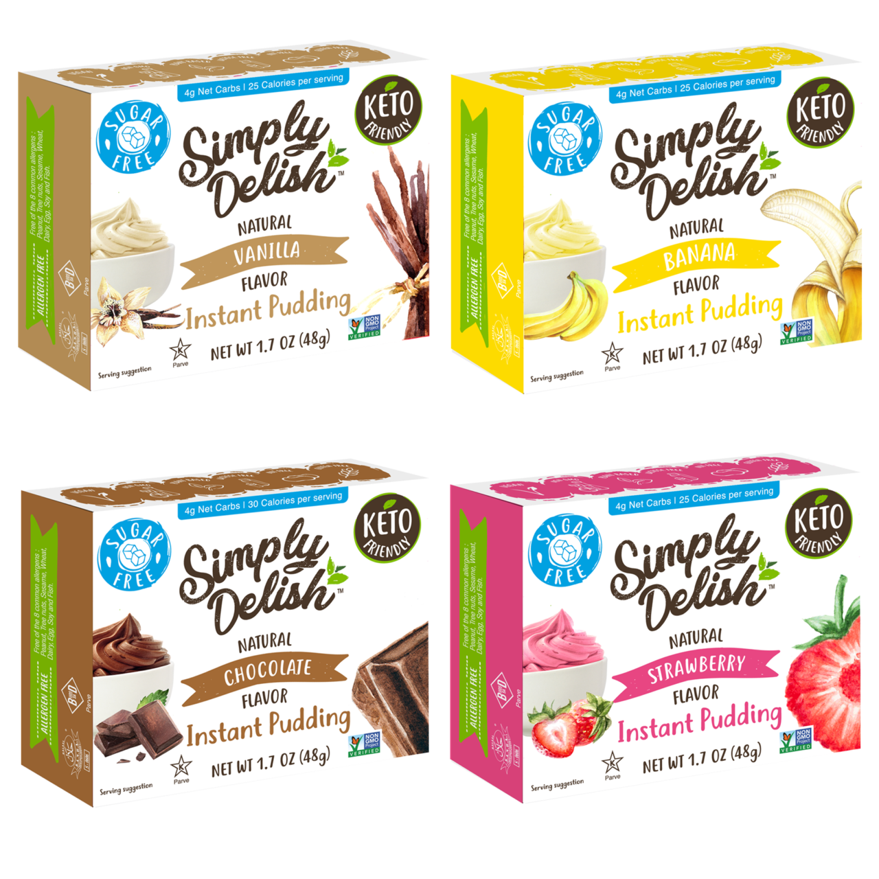 Simply Delish multipack puddings four flavors