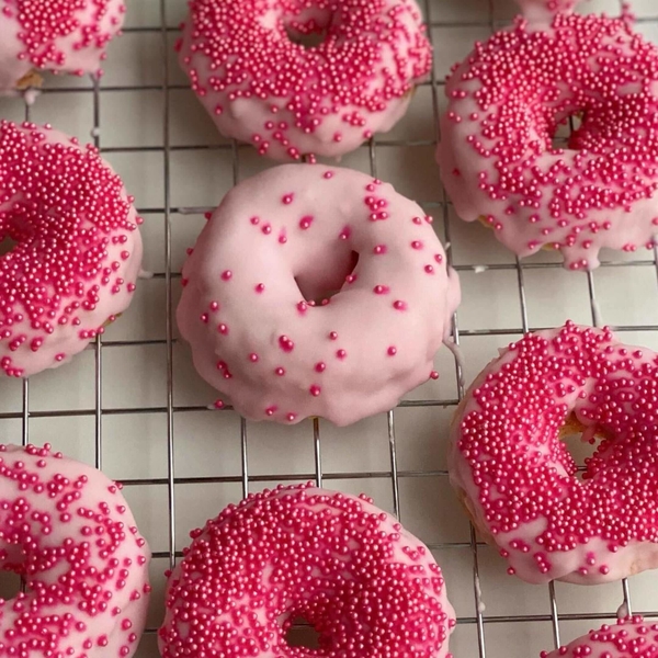 Raspberry Pecan Donuts