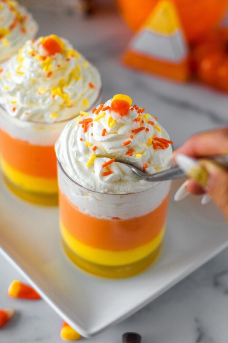 Candy Corn Inspired Pudding Parfait - main