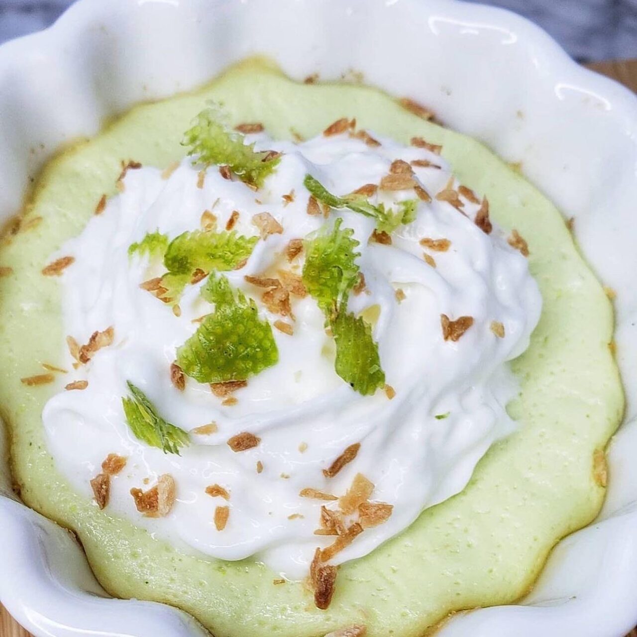 coconut lime mini cheesecake close