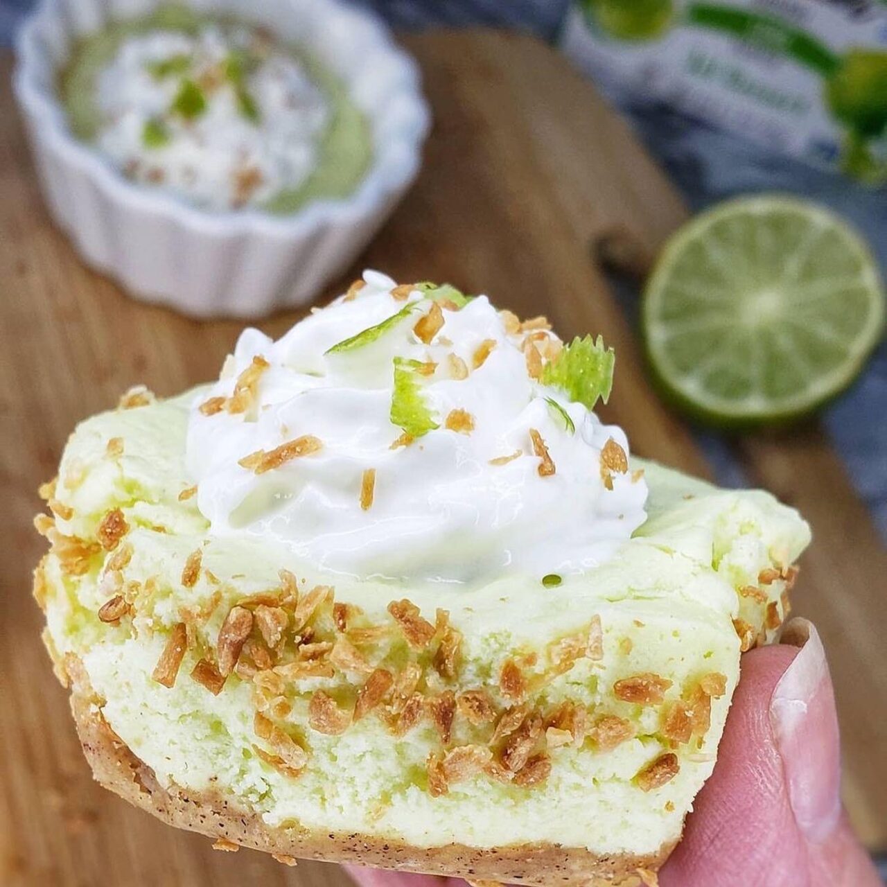 coconut lime mini cheesecake side