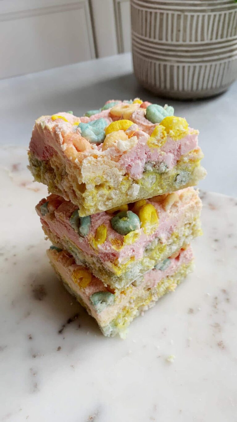 Fruity Cereal Cheesecake Pudding Bars