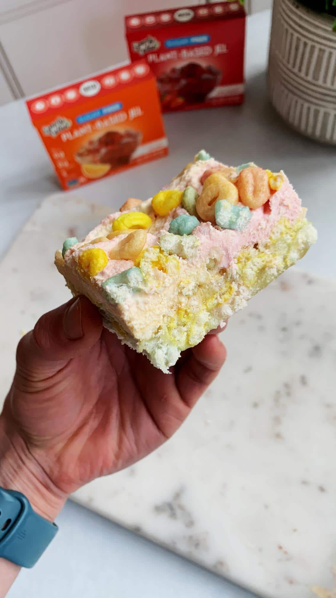 Fruity Cereal Cheesecake Pudding Bars7