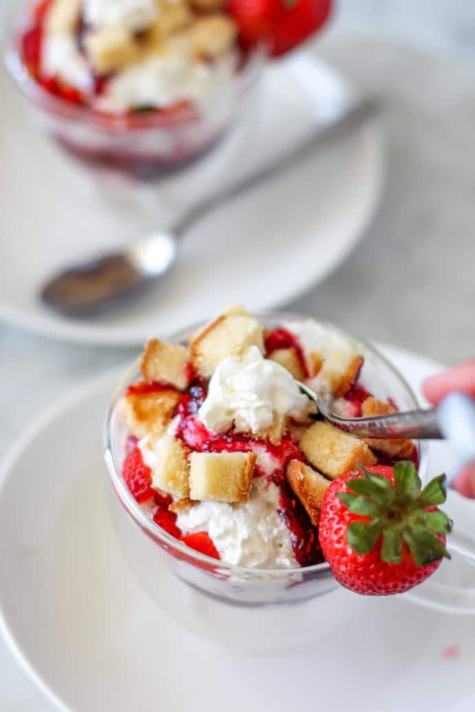 Strawberry Shortcake Parfaits by @klean.kate with Spoon