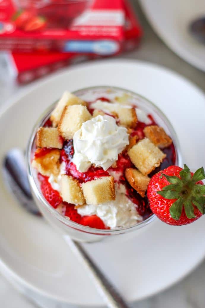 Strawberry Shortcake Parfaits by @klean.kate Top View Close Up