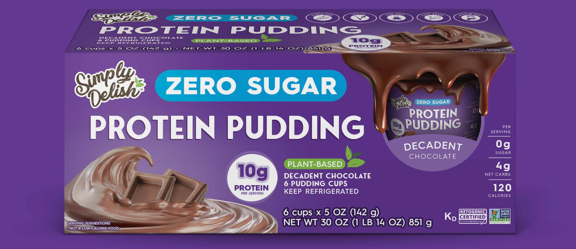 Chocolate Protein Pudding by Simply Delish - Available in a 6 pack