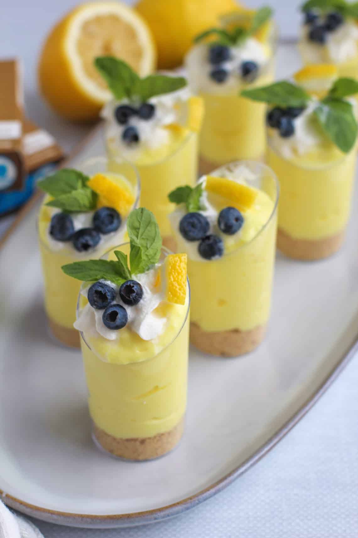 Lemon Cheesecake Pudding Cups by @klean.kate close up