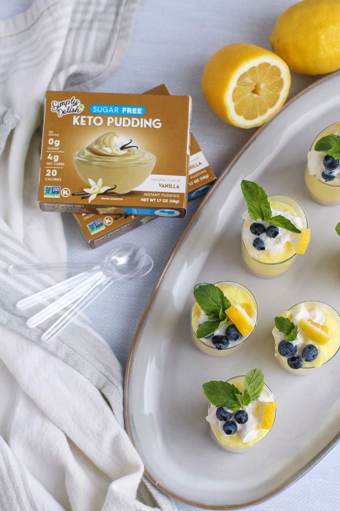 Lemon Cheesecake Pudding Cups by @klean.kate Top View