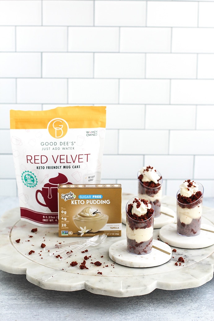 Simply Delish x Good Dee’s Red Velvet Keto Mug Cake by @klean.kate Featured Image