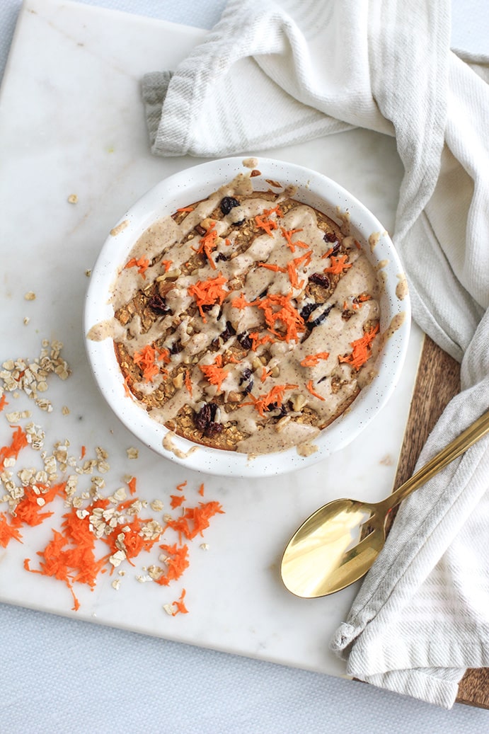 Simply Delish x Cocao Bar_3 Single Serve Carrot Cake Protein Oats by @klean.kate top view