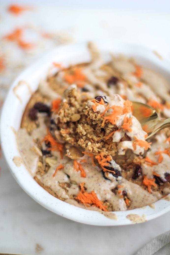 Simply Delish x Cocao Bar_4 Single Serve Carrot Cake Protein Oats by @klean.kate close up