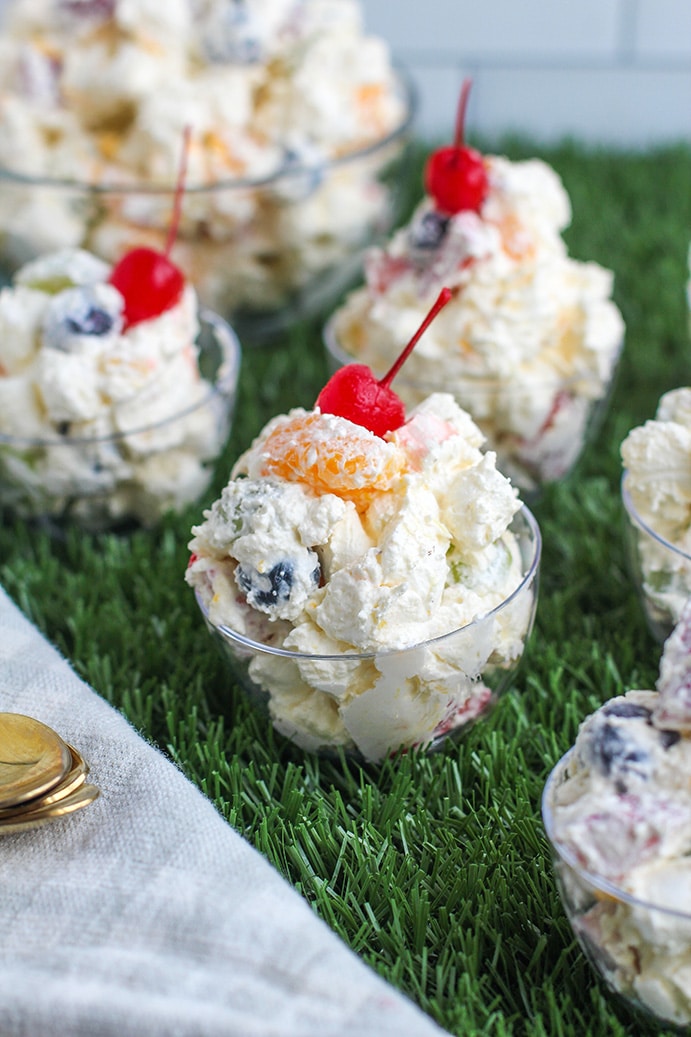 Simply Delish Vanilla Pudding Spring Ambrosia Salad by @klean.kate close up