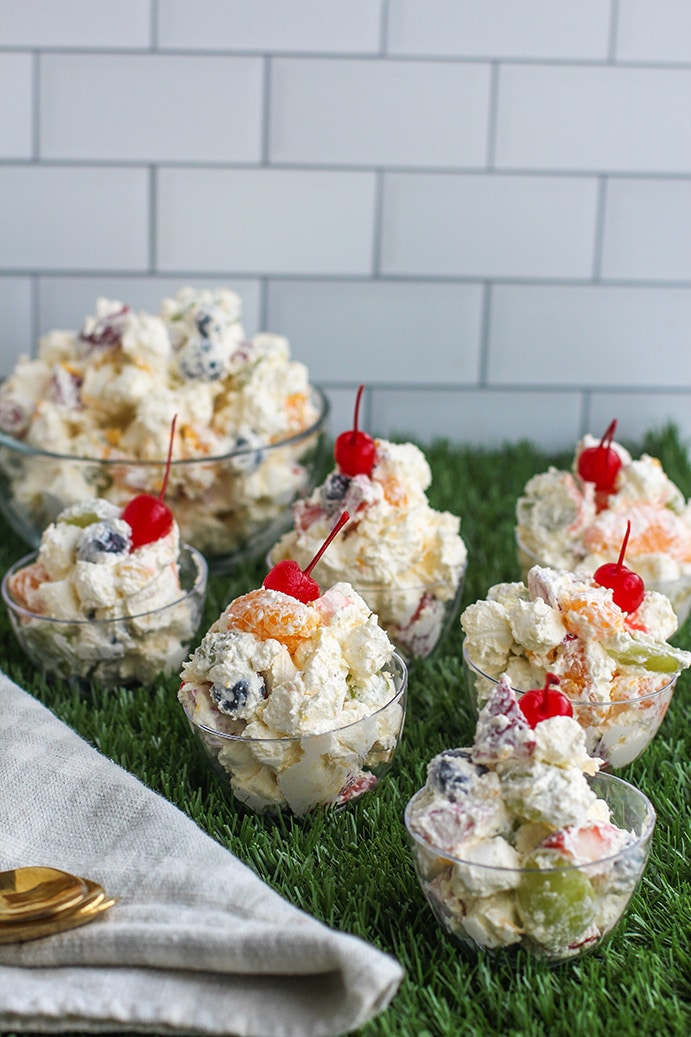 Simply Delish Vanilla Pudding Spring Ambrosia Salad by @klean.kate in bowls