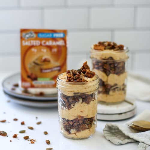 Salted Caramel Yogurt Pudding Parfaits by @klean.kate Featured Image