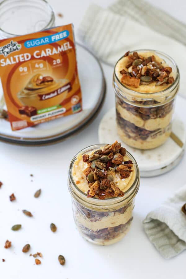 Salted Caramel Yogurt Pudding Parfaits by @klean.kate Top View