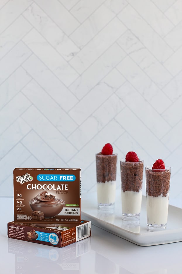 Simply Delish Vegan chocolate chia pudding cups by @klean.kate Featured Image