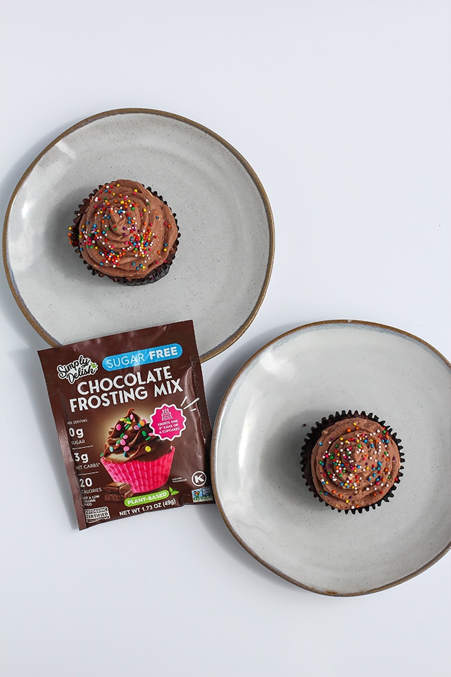 Chocolate Cupcakes with New Simply Delish Chocolate Frosting by @klean.kate top view