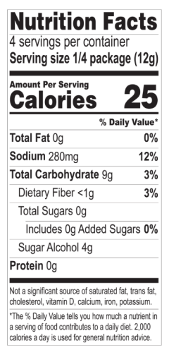 Vanilla Pudding nutritionals